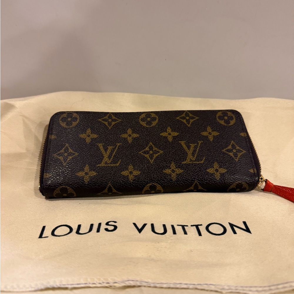 Louis Vuitton Clemence Brown Monogram Zip Wallet
